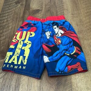 Dc Justice League Boy’s Superman Swim Trunks Size 5/6